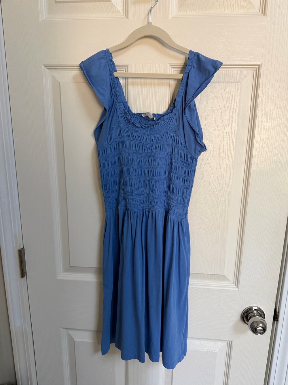 Blue Girls Smocked Waist Dress